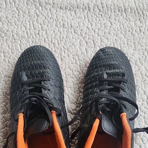 Black and Orange Textured Sneakers